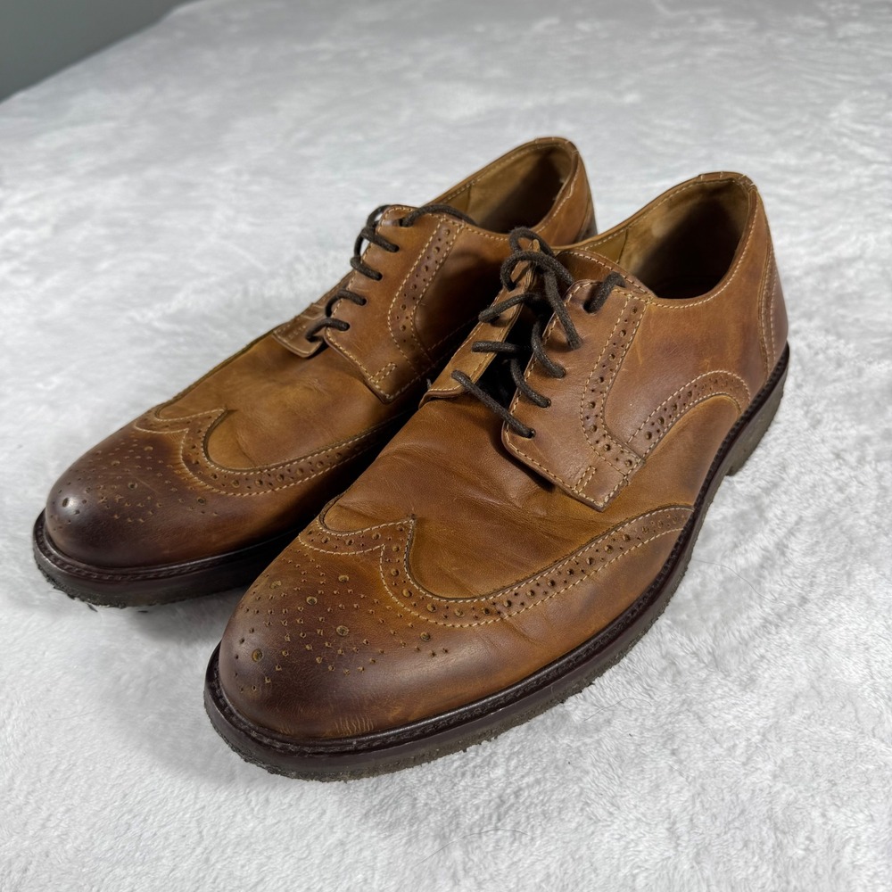 Johnston & Murphy Conway Men's‎ Tan Leather Wingtip Oxford Shoes Size 10M
